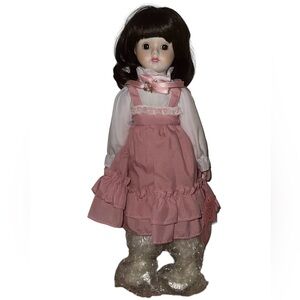 Vintage Brinn's 1986 Porcelain Doll 14" Collectible Edition Doll New In Box